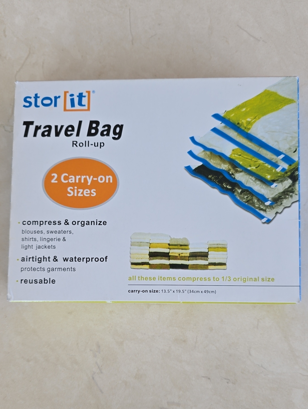 NWT Travel Bag Roll-up Compression Organizer - Set Of 2 Carry-On Bags